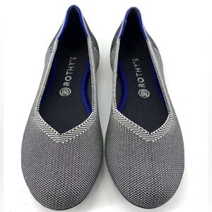 Rothy's Black Gray and Blue Knit Flats